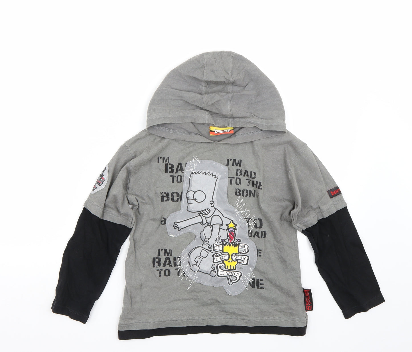 The Simpsons Boys Grey   Basic T-Shirt Size 7-8 Years