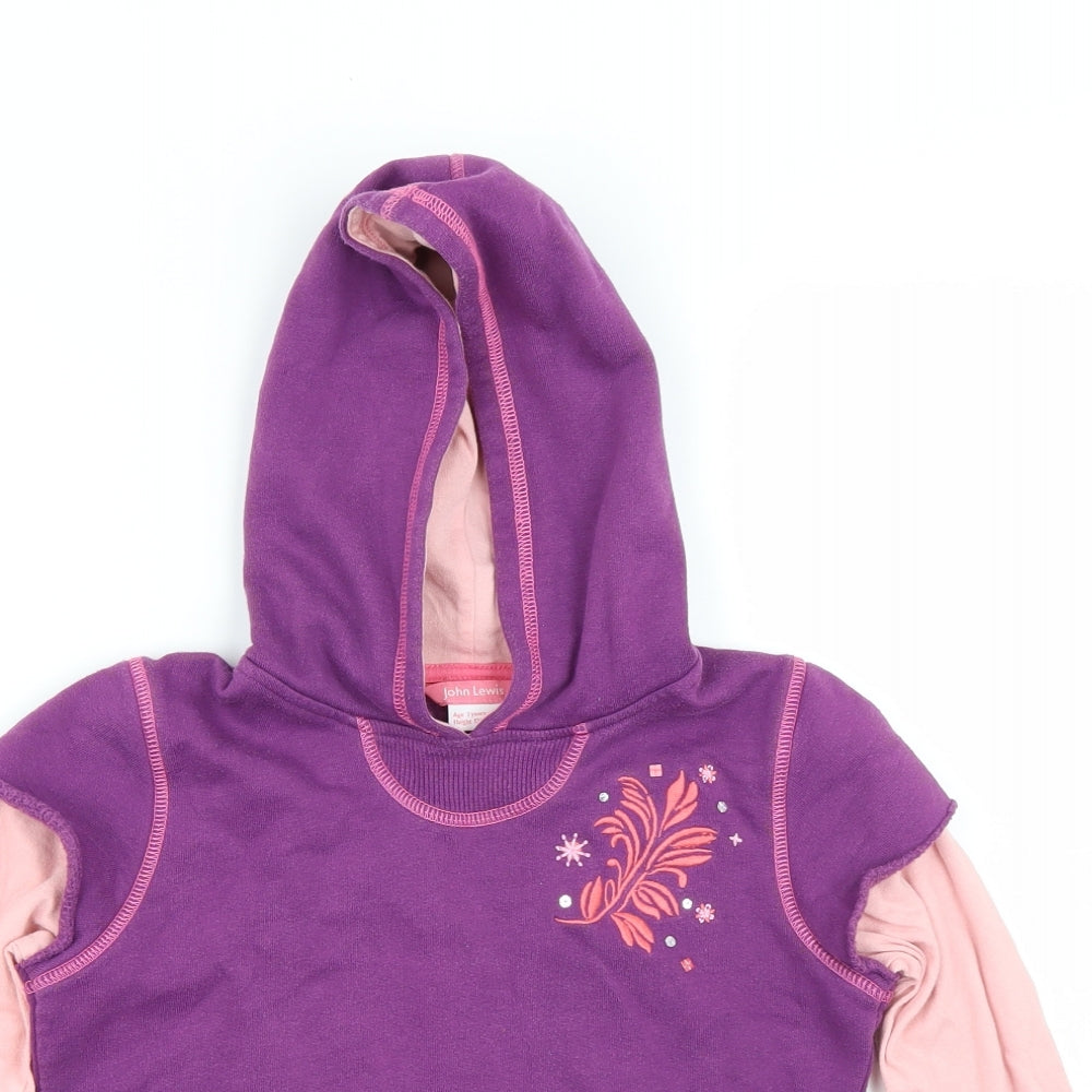 John Lewis Girls Purple   Pullover Hoodie Size 6-7 Years