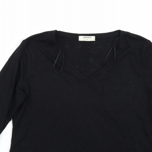 Papaya Womens Black   Basic T-Shirt Size 10