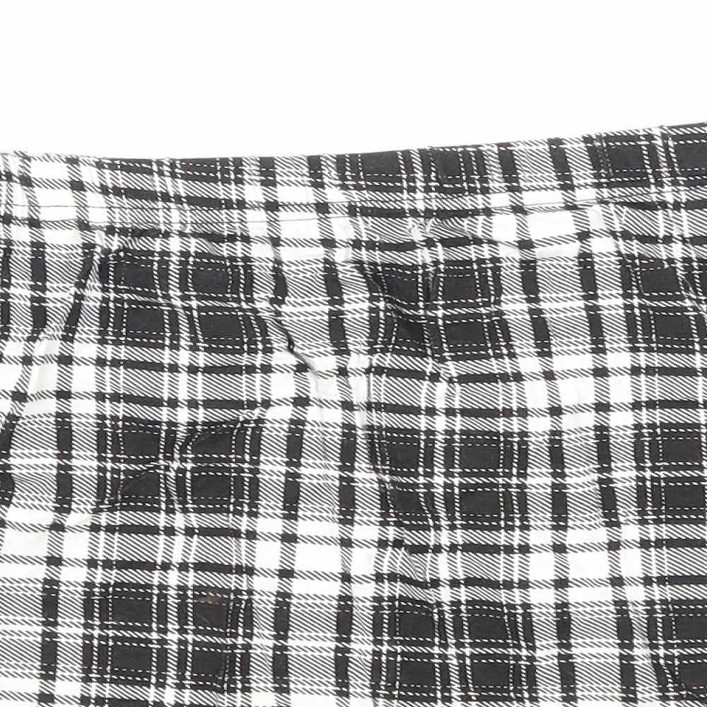 Boohoo Womens Black Check  Mini Skirt Size 8