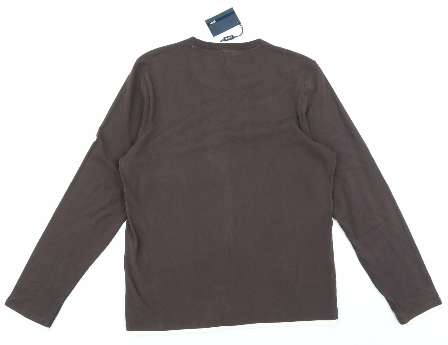 guinse Mens Brown Houndstooth   T-Shirt Size XL