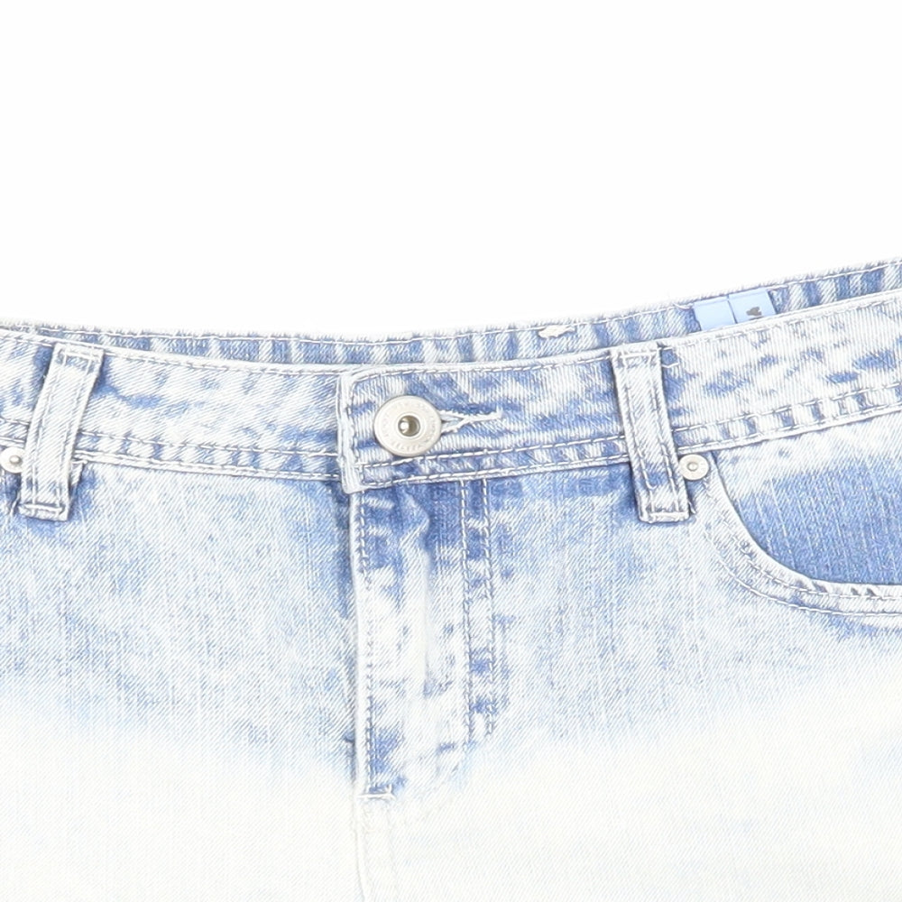 Yesyes Womens Blue  Denim Hot Pants Shorts Size 12