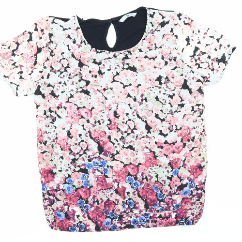 TU Womens Pink Floral  Basic Blouse Size 10