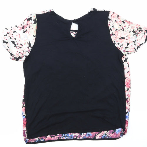 TU Womens Pink Floral  Basic Blouse Size 10
