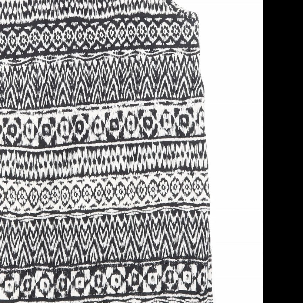Dorothy Perkins Womens Black Argyle/Diamond  Basic T-Shirt Size 10