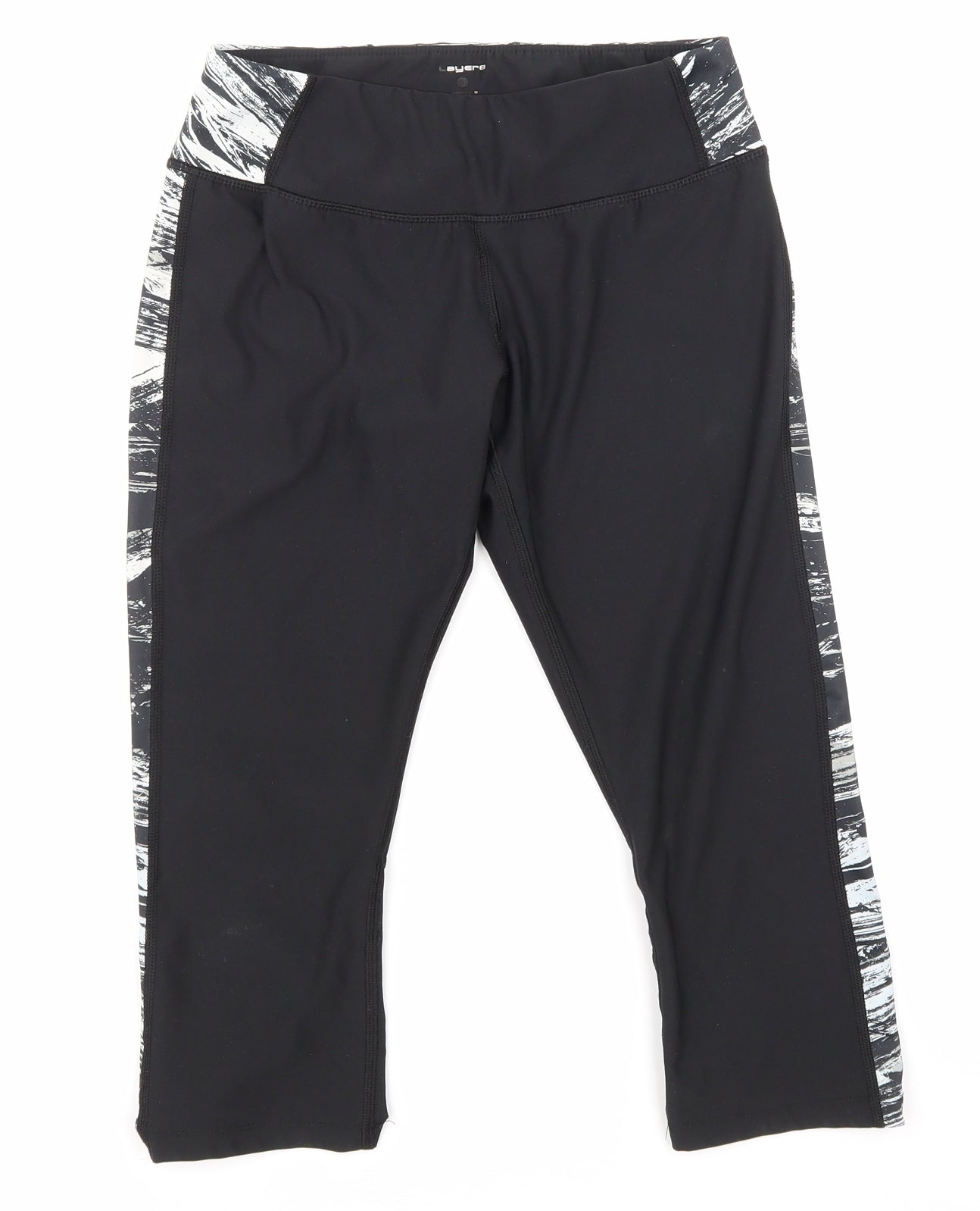 Layer 8 Womens Black Animal Print  Cropped Leggings Size S