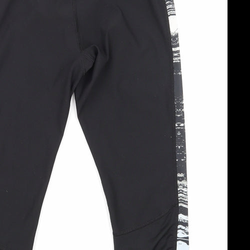 Layer 8 Womens Black Animal Print  Cropped Leggings Size S