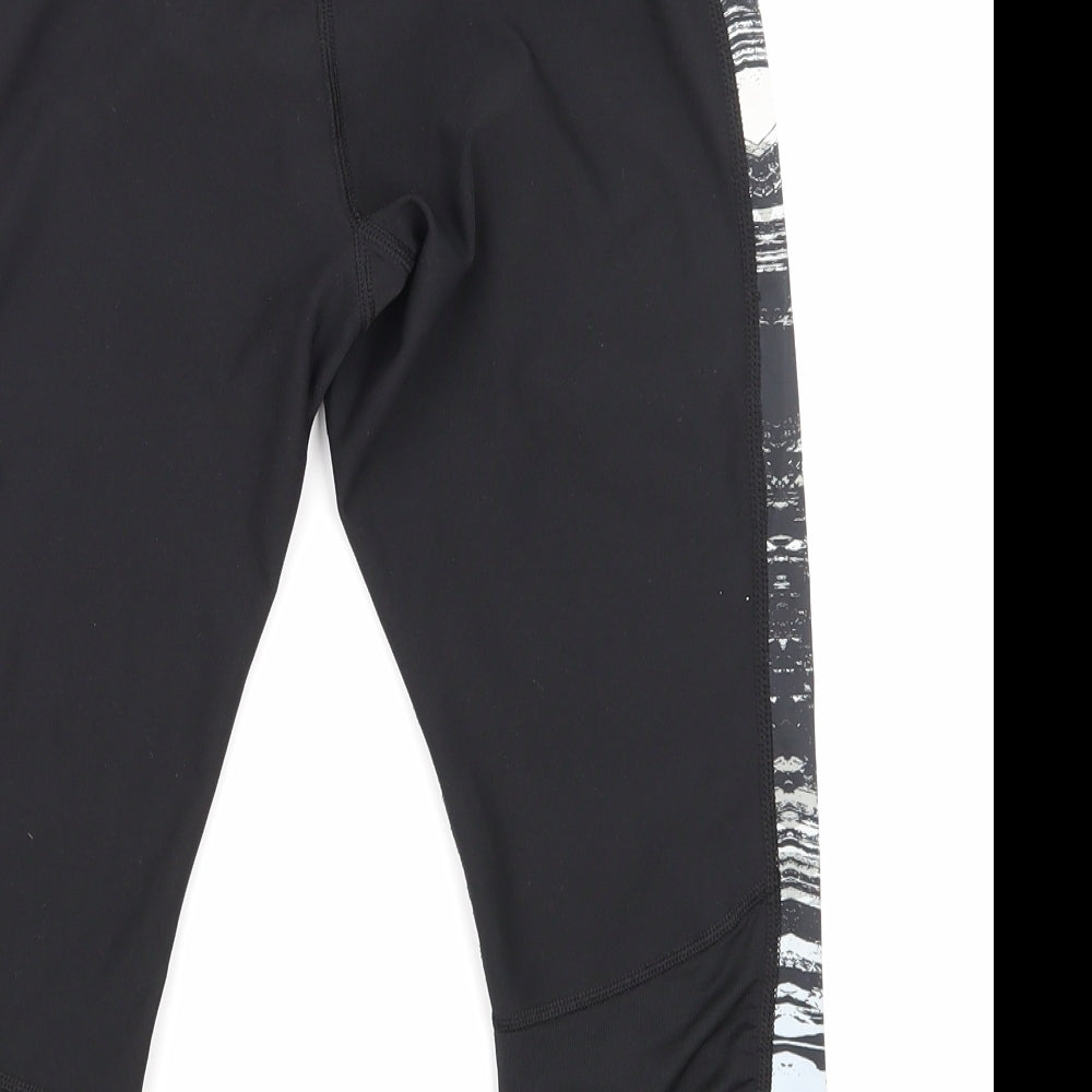 Layer 8 Womens Black Animal Print  Cropped Leggings Size S