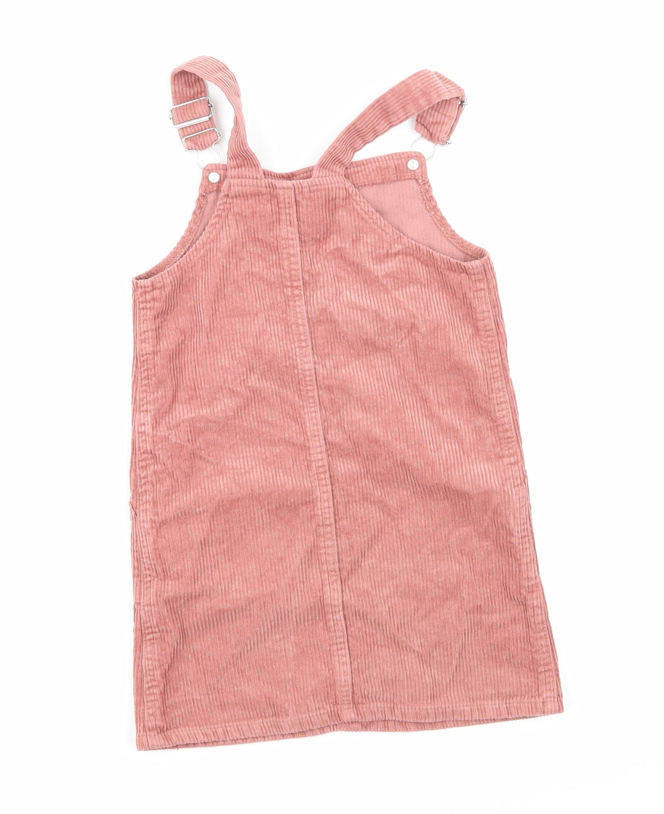 Denim & Co. Girls Pink  Velvet Pinafore/Dungaree Dress  Size 5-6 Years