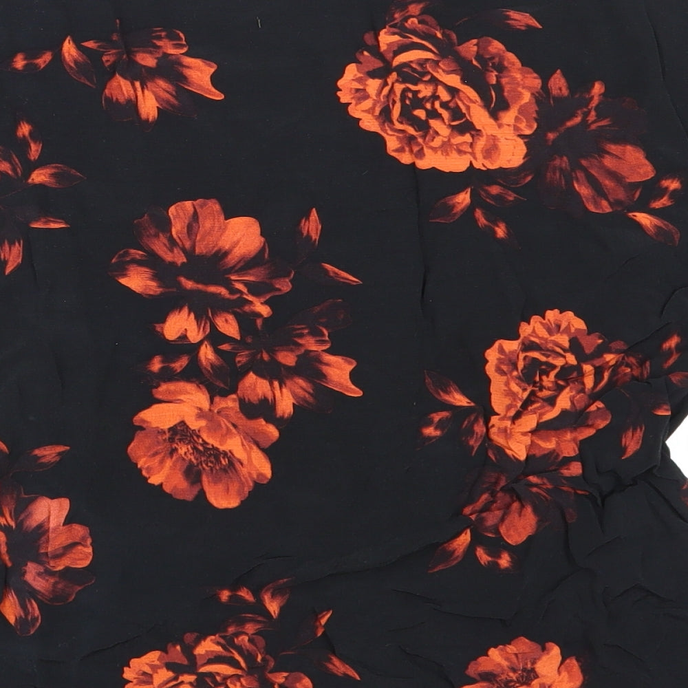NewLook Womens Black Floral  Basic Blouse Size 10