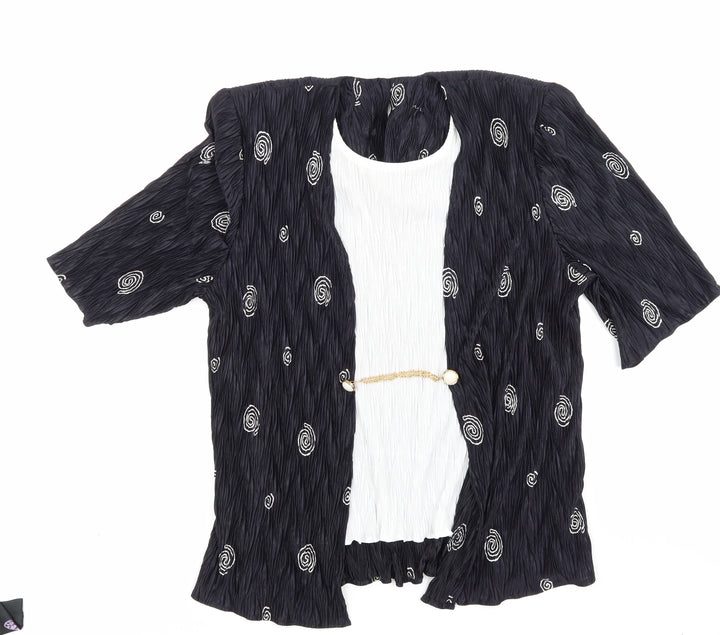 NEXT Womens Black Argyle/Diamond Basic Blouse Size 14