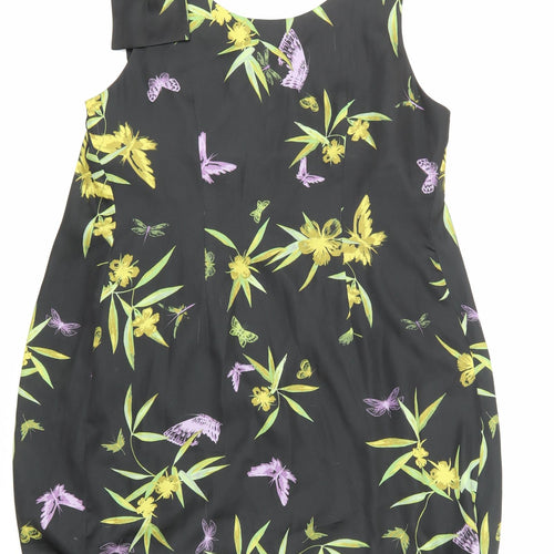 H&M Womens Black Floral  Shift  Size 8