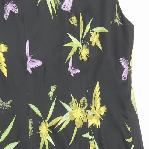 H&M Womens Black Floral  Shift  Size 8