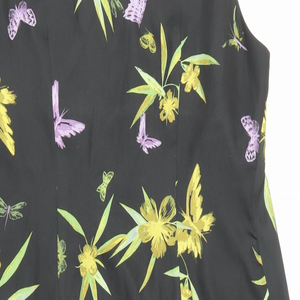 H&M Womens Black Floral  Shift  Size 8