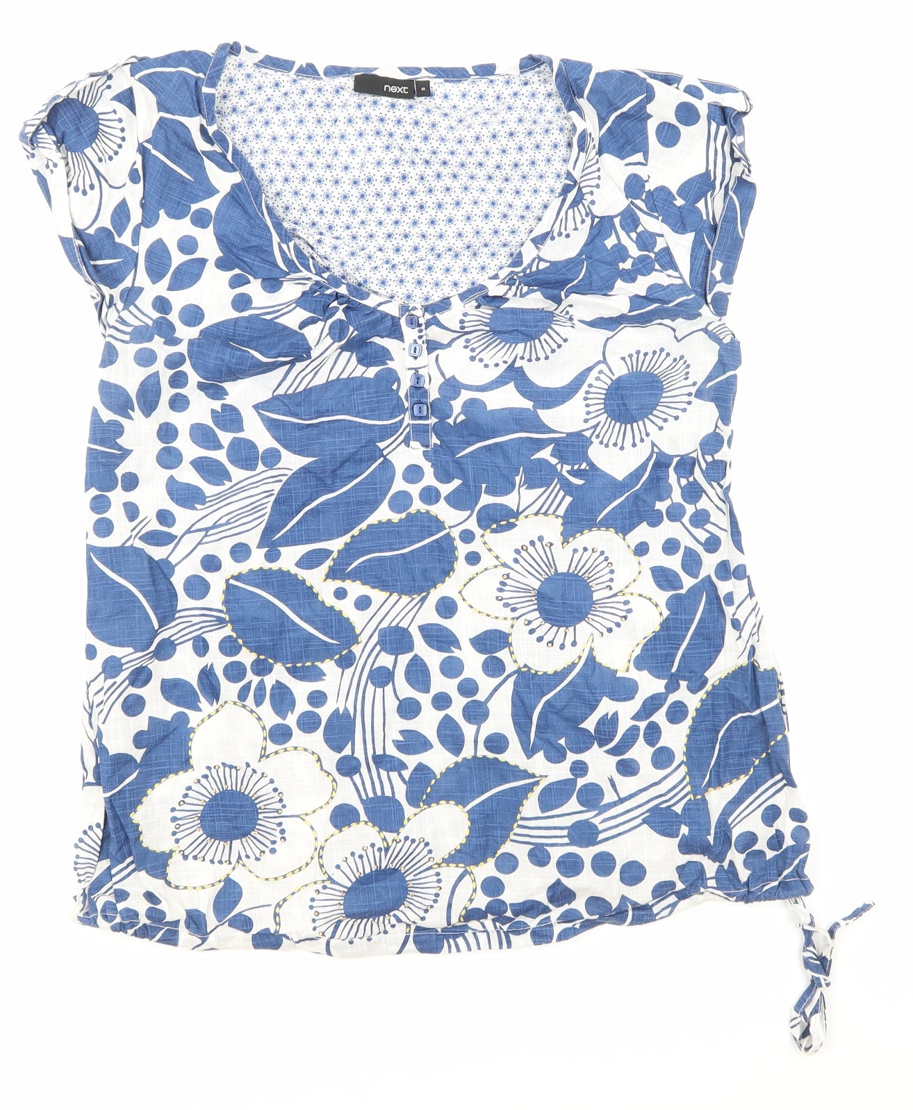 NEXT Womens Blue Floral  Basic T-Shirt Size 10