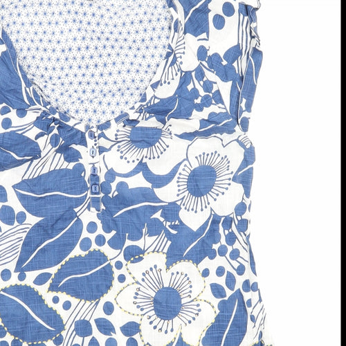 NEXT Womens Blue Floral  Basic T-Shirt Size 10
