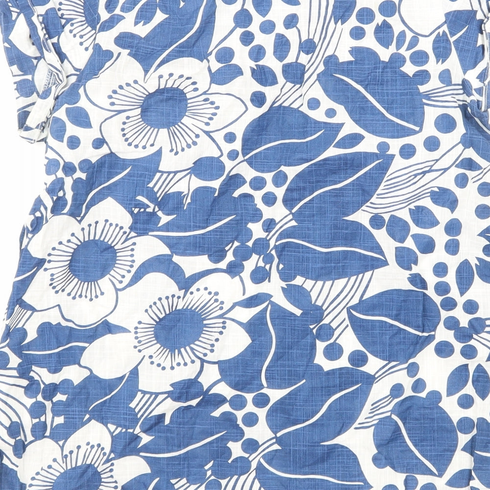NEXT Womens Blue Floral  Basic T-Shirt Size 10