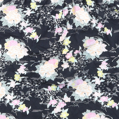 NewLook Womens Black Floral  Basic T-Shirt Size 10