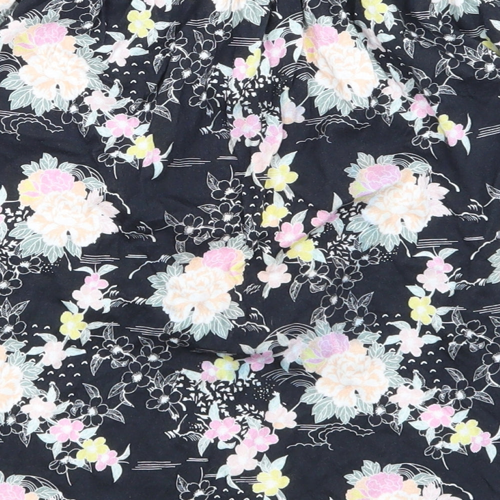 NewLook Womens Black Floral  Basic T-Shirt Size 10