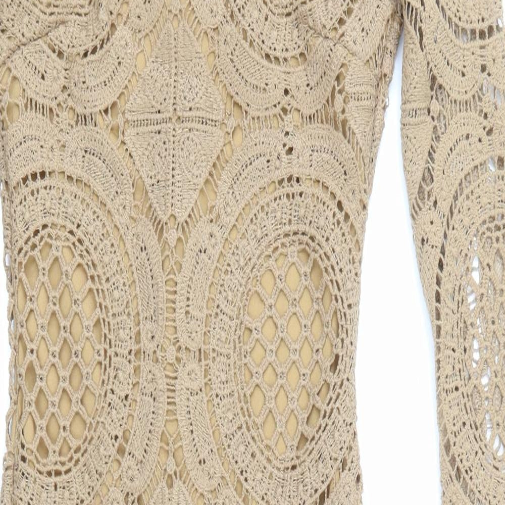 AX Paris Womens Beige Argyle/Diamond Lace Pencil Dress  Size 8