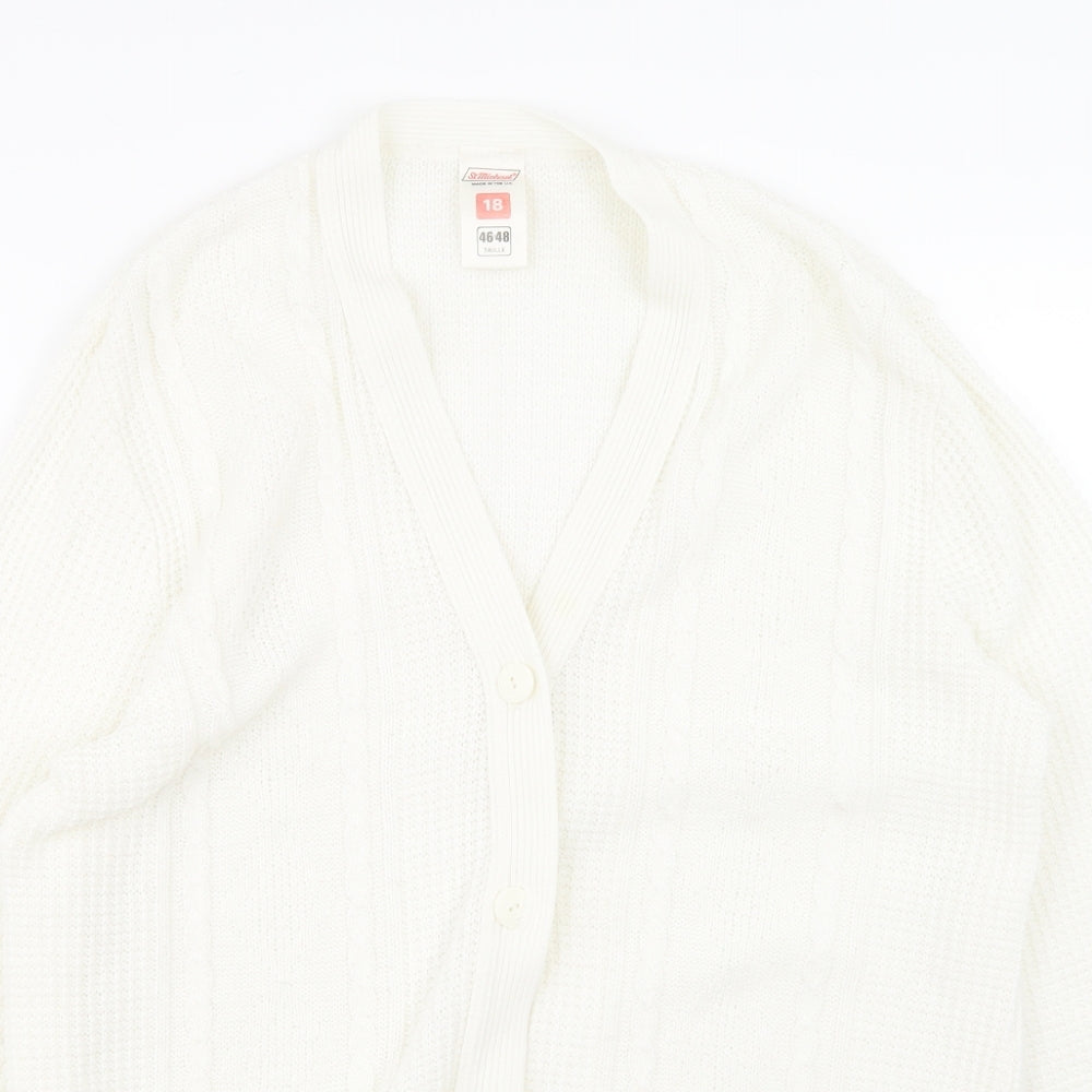 St michael Womens White   Cardigan Jumper Size 18