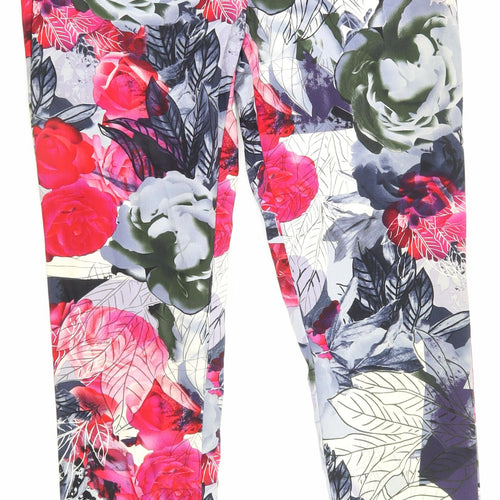 Primark Womens White Floral  Trousers  Size 6