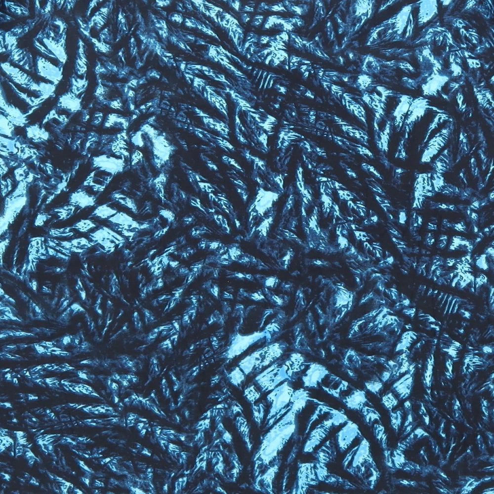 Divine Womens Blue Houndstooth  Basic T-Shirt Size 20