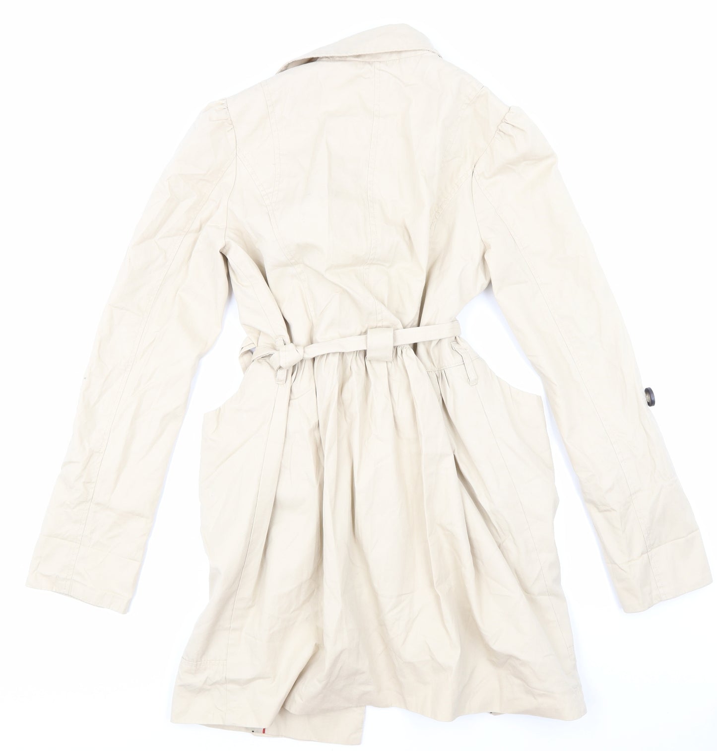 VILA Womens Beige   Trench Coat Coat Size S