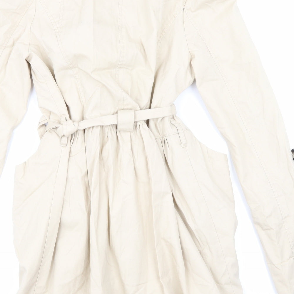 VILA Womens Beige   Trench Coat Coat Size S