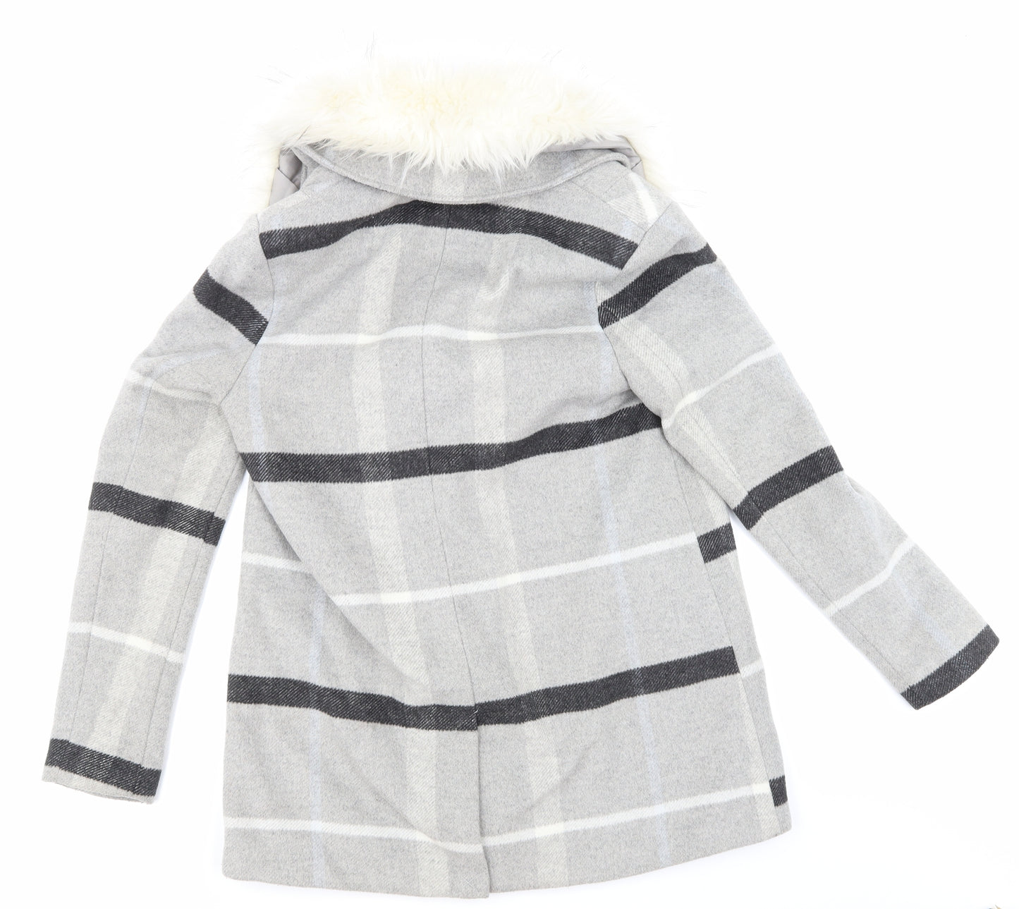 Riverisland Womens Grey Check  Jacket Coat Size 10