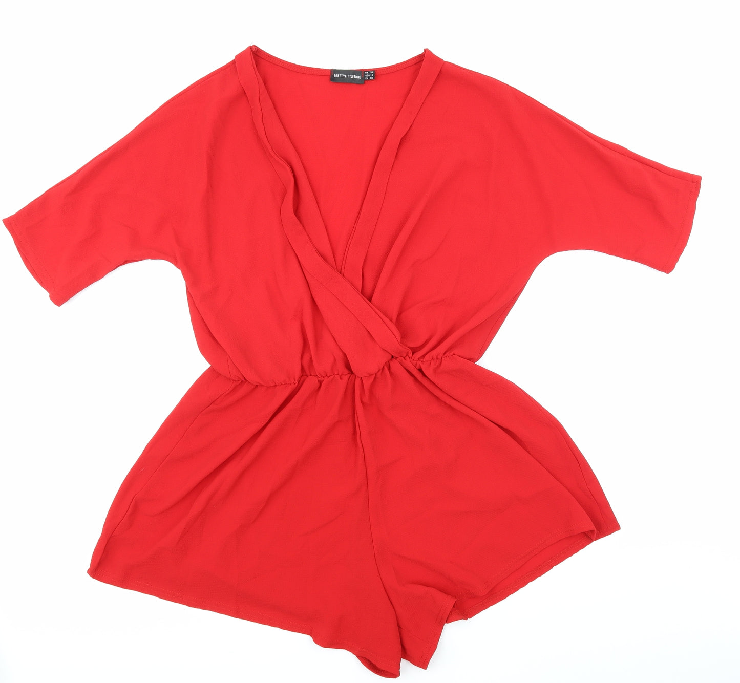 PRETTYLITTLETHING Womens Red   Playsuit One-Piece Size 10