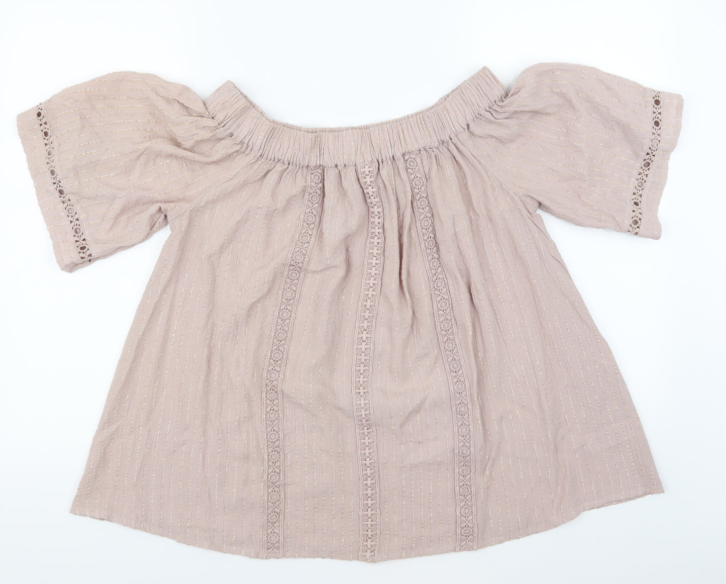 NEXT Womens Pink Striped  Basic T-Shirt Size 8