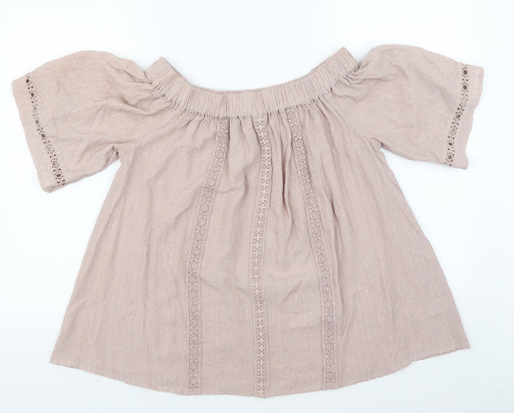 NEXT Womens Pink Striped  Basic T-Shirt Size 8