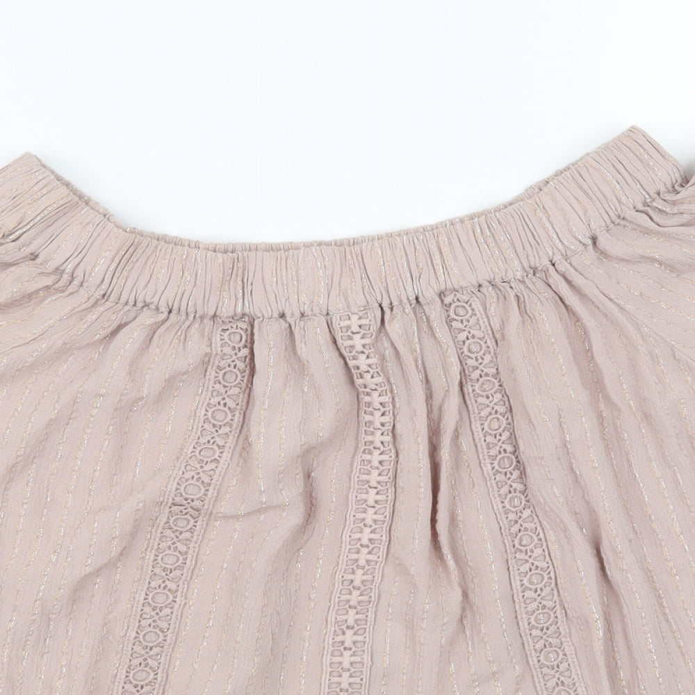 NEXT Womens Pink Striped  Basic T-Shirt Size 8