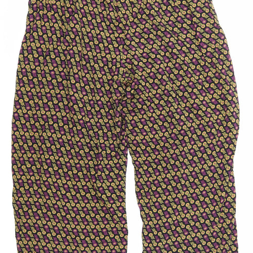 NEXT Womens Black Argyle/Diamond  Cropped Trousers Size 10