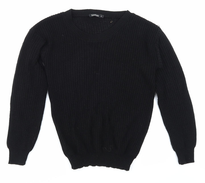 Boohoo Womens Black Pullover Jumper Size S
