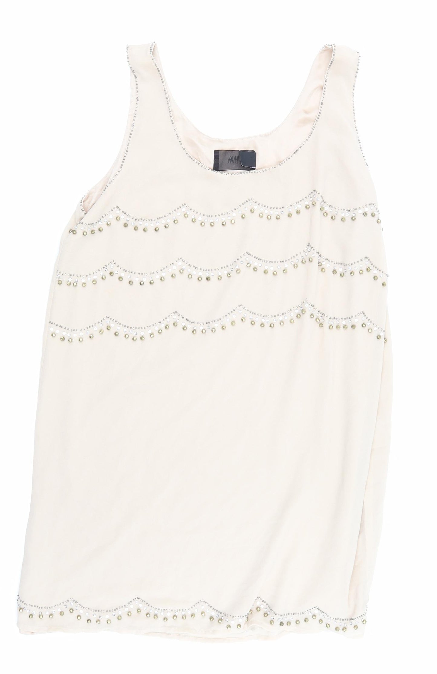 H&M Womens Beige Houndstooth  Skater Dress  Size 12