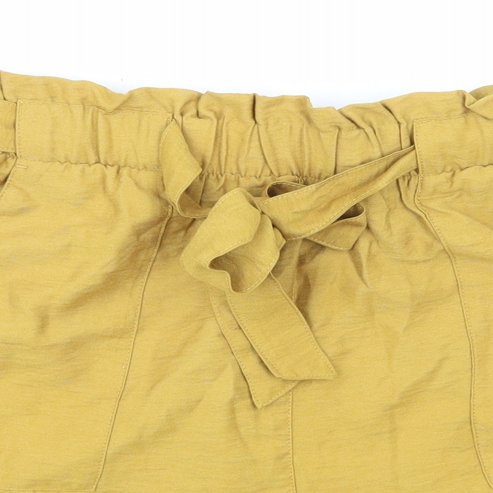 NewLook Womens Yellow   Boyfriend Shorts Size 12
