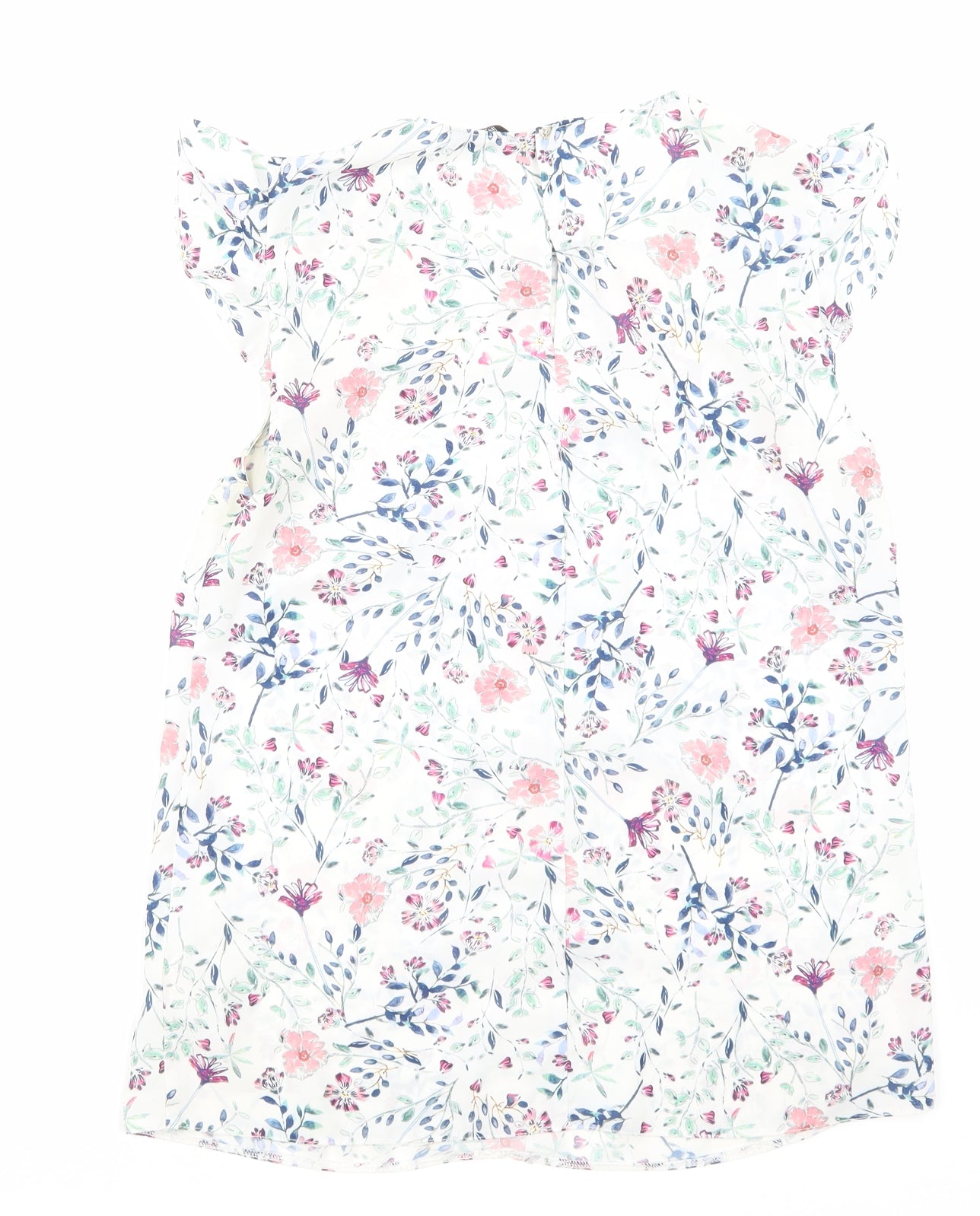 F&F Womens Silver Floral  Basic Blouse Size 8