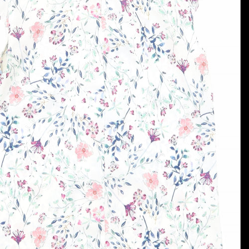 F&F Womens Silver Floral  Basic Blouse Size 8