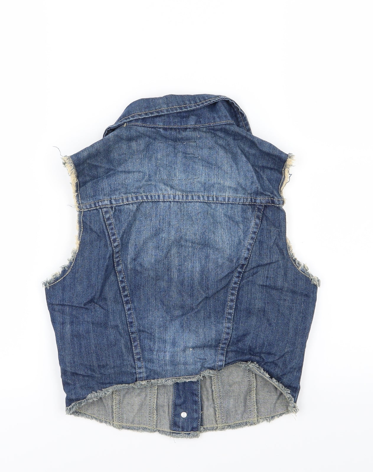 Denim & Co. Womens Blue  Denim Jacket Waistcoat Size 8