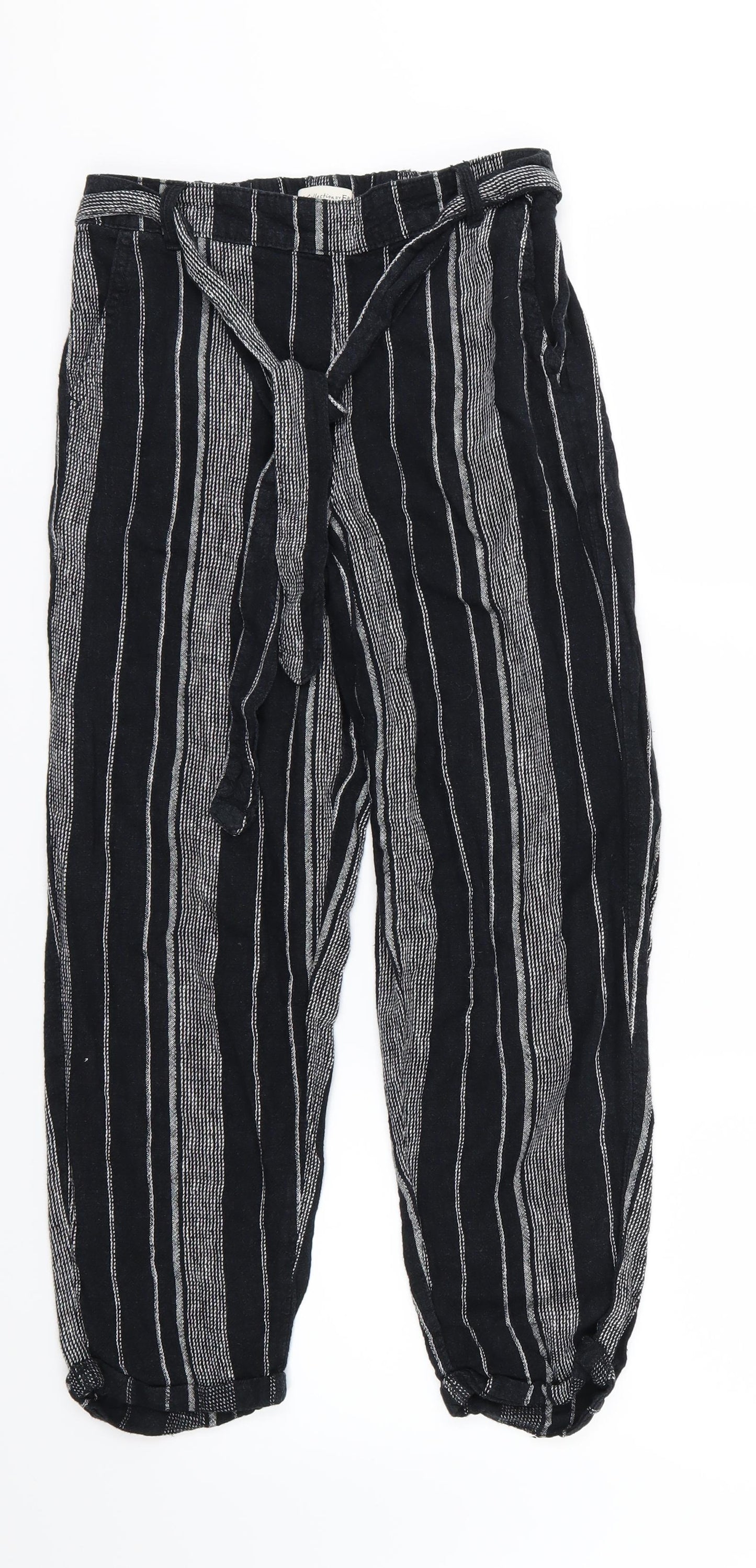 F&F Womens Black Striped  Trousers  Size 6 L24 in