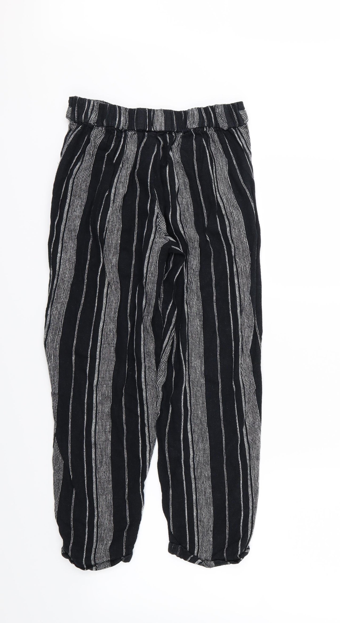 F&F Womens Black Striped  Trousers  Size 6 L24 in