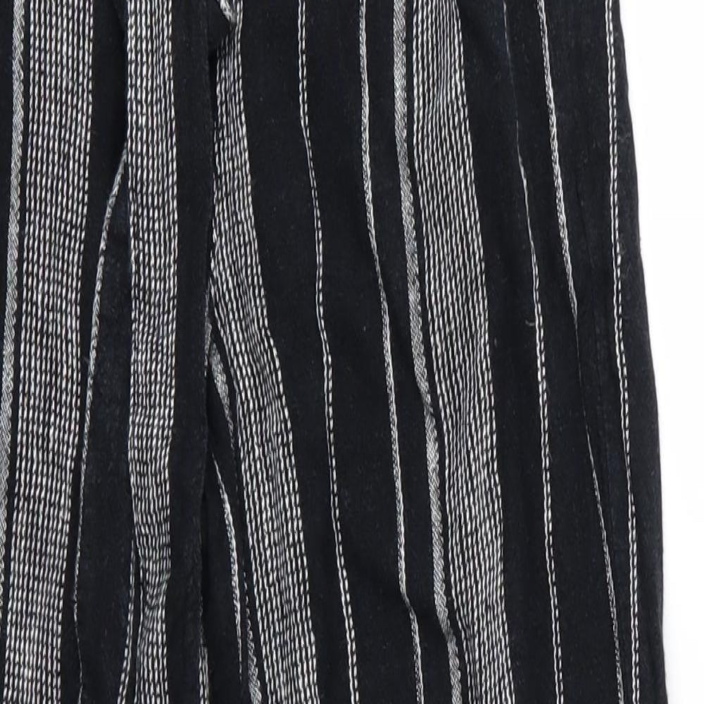 F&F Womens Black Striped  Trousers  Size 6 L24 in