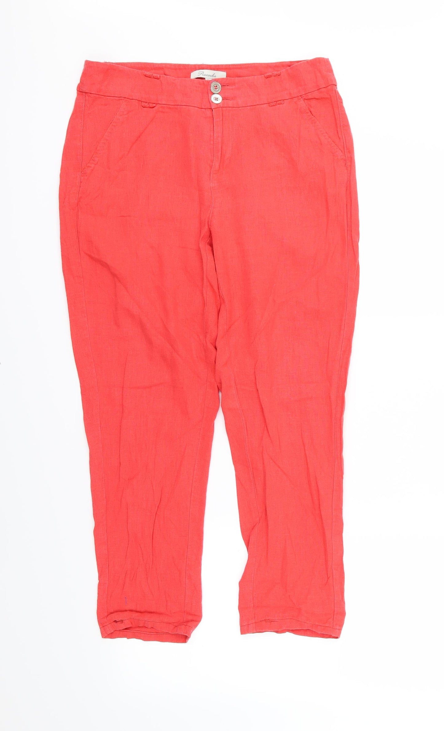 Peacocks Womens Red   Trousers  Size 10 L25 in