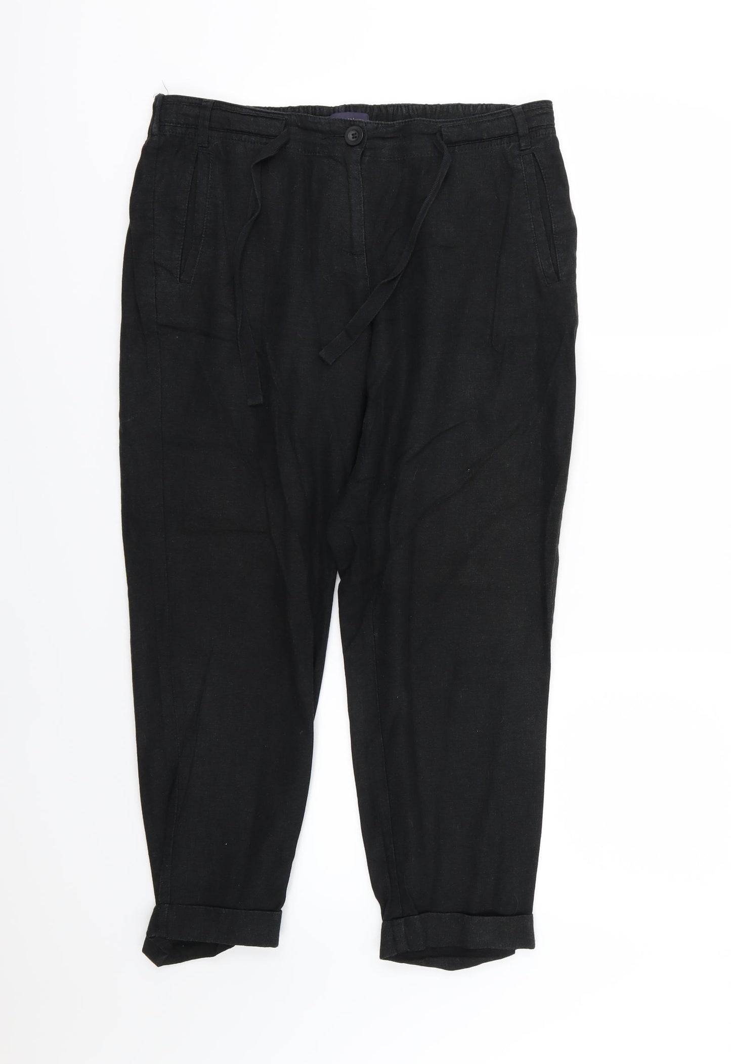 Marks and Spencer Womens Black   Trousers  Size 12 L25 in - Peg