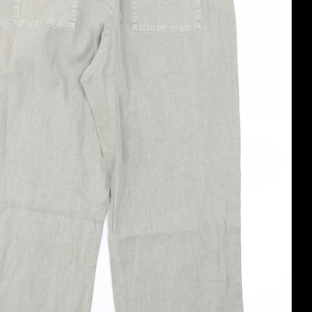 New Look Womens Grey   Cropped Trousers Size 14 L24 in