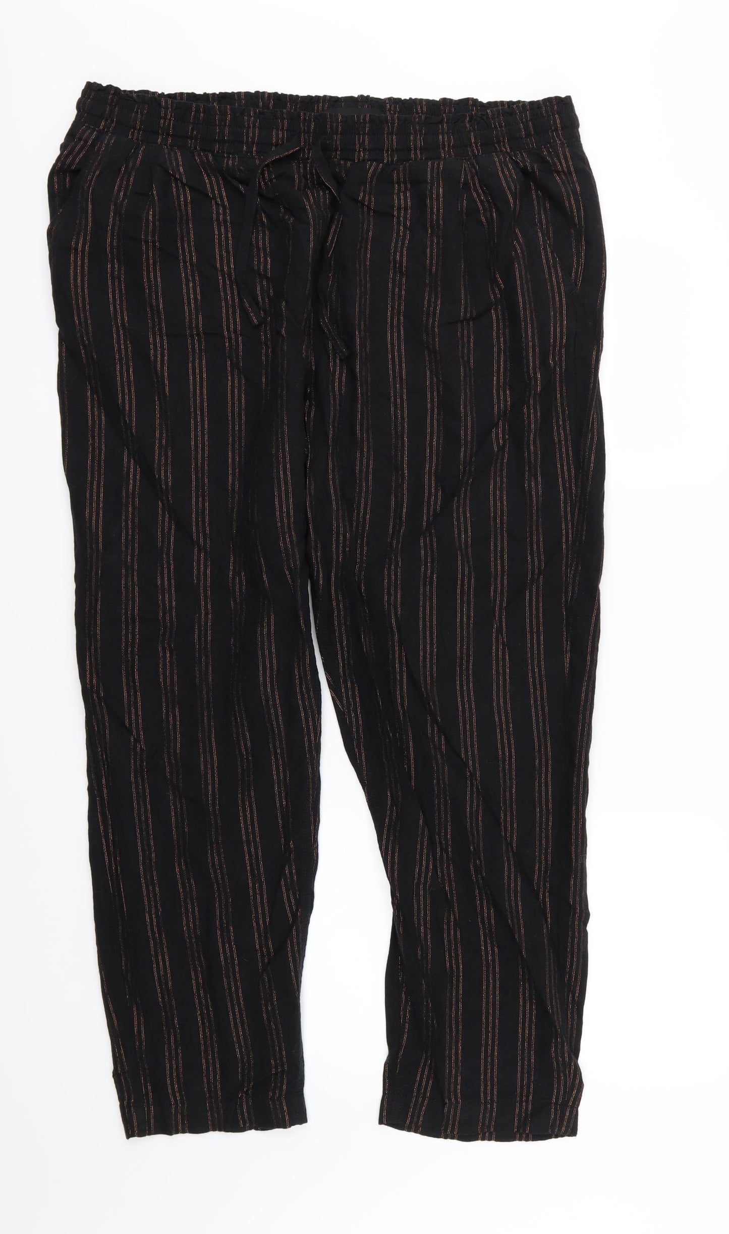 NEXT Womens Black Striped  Trousers  Size 18 L29 in