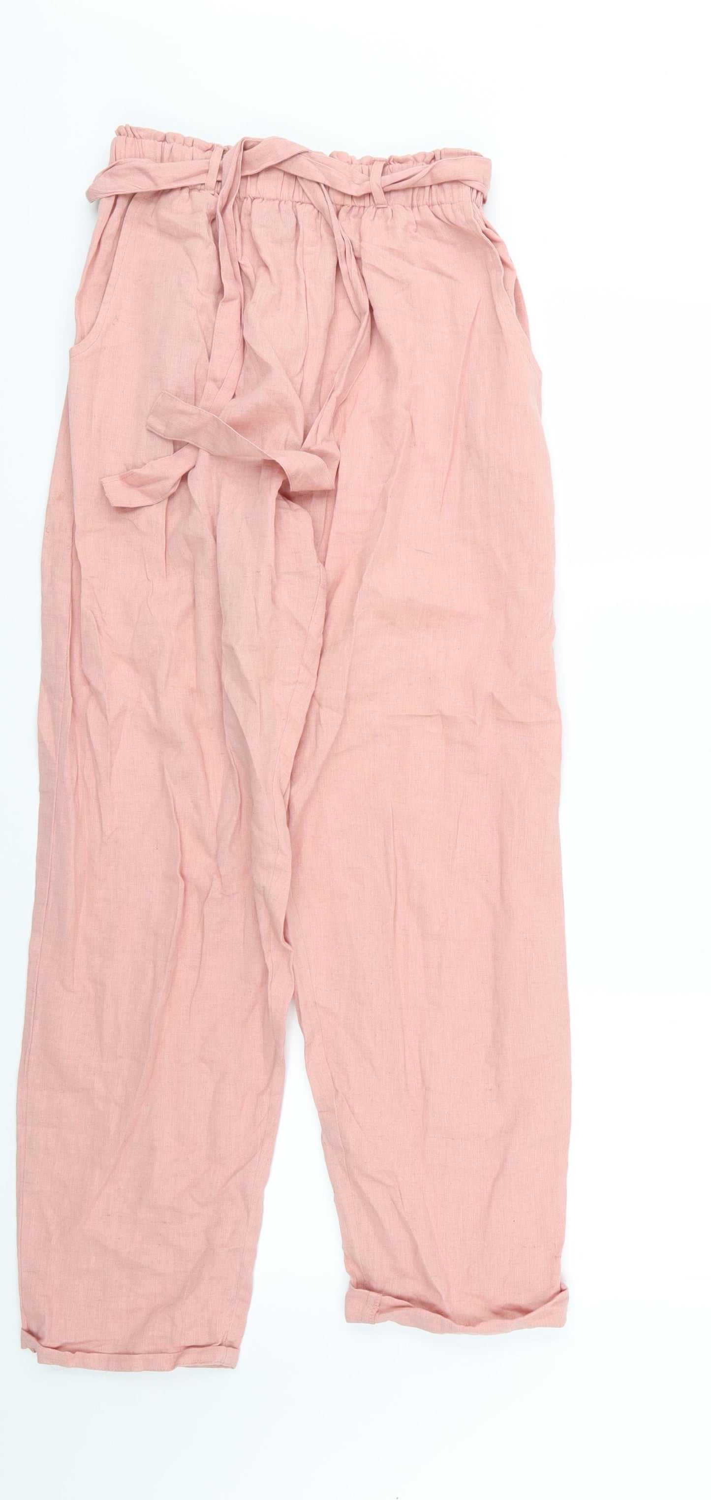 PRETTYLITTLETHING Womens Pink   Trousers  Size 8 L29 in