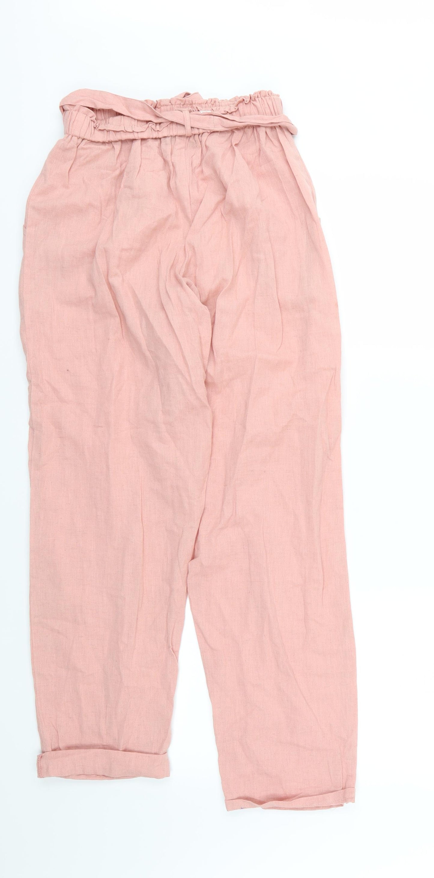 PRETTYLITTLETHING Womens Pink   Trousers  Size 8 L29 in